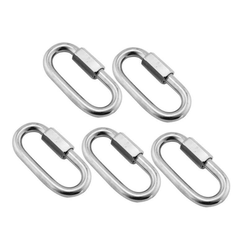 5Pcs Heavy Duty Stainless Steel Chain Connectors Threaded Design for Enhanced Safety - Image 1
